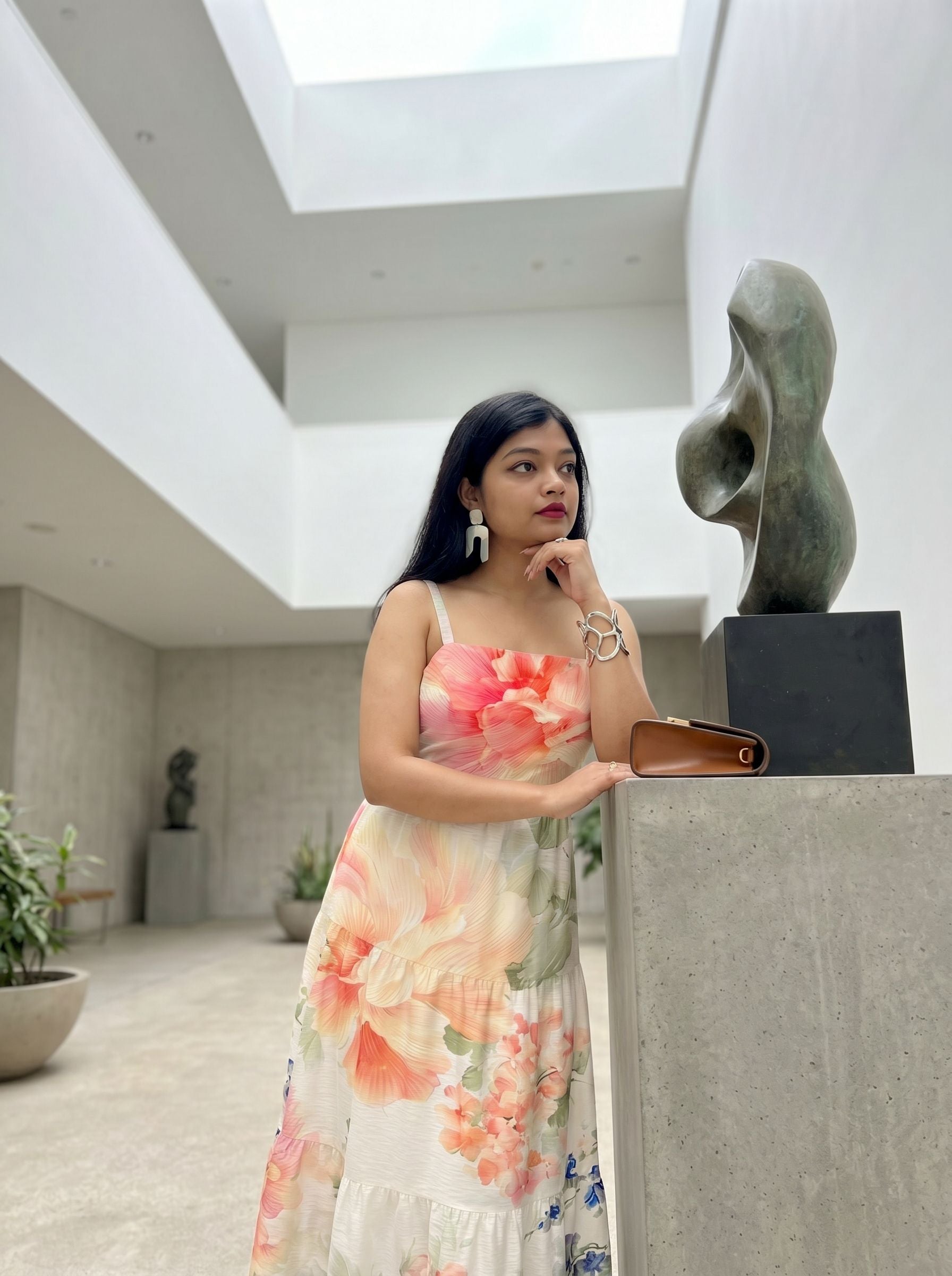 Sikruti Jena's Hibiscus Floral Print Midi Dress