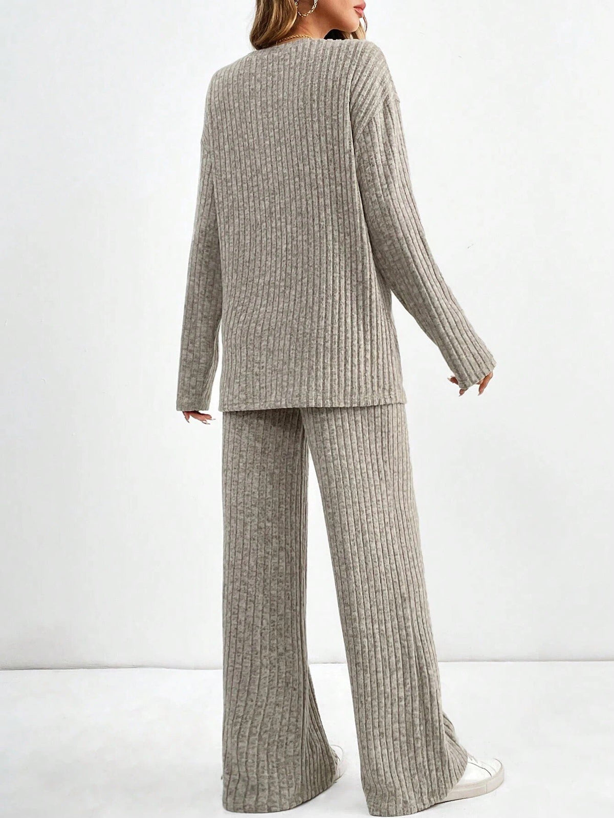 Cozy Ribbed Knit Lounge Pants Set