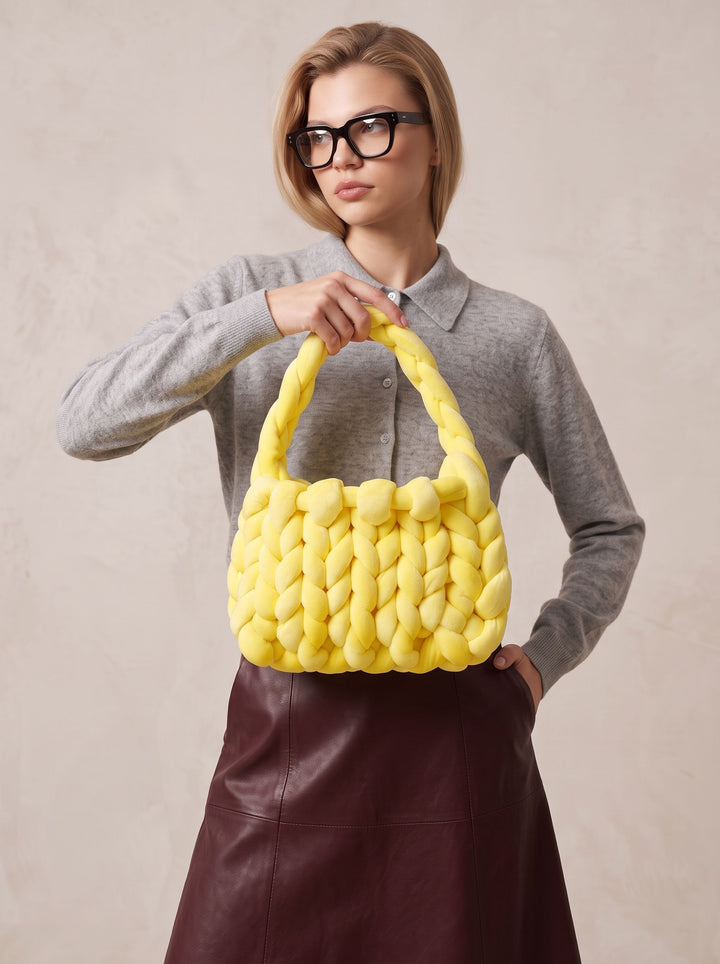 Plush Chunky Knit Handbag