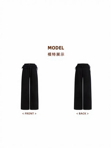 Cozy Bow Detail Wide Leg Pants