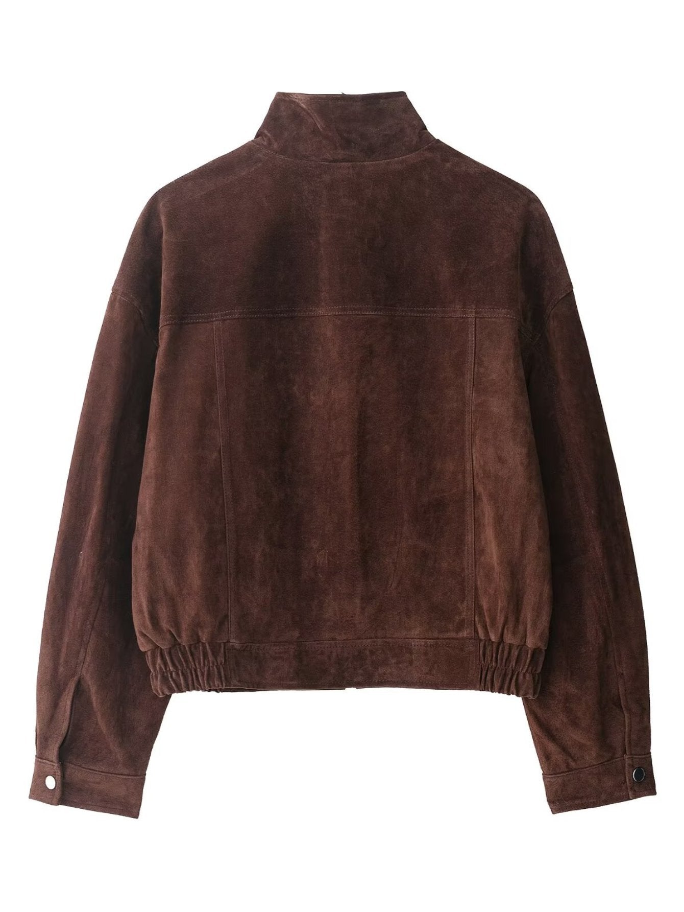 Brown Suede Utility Cropped Jacket