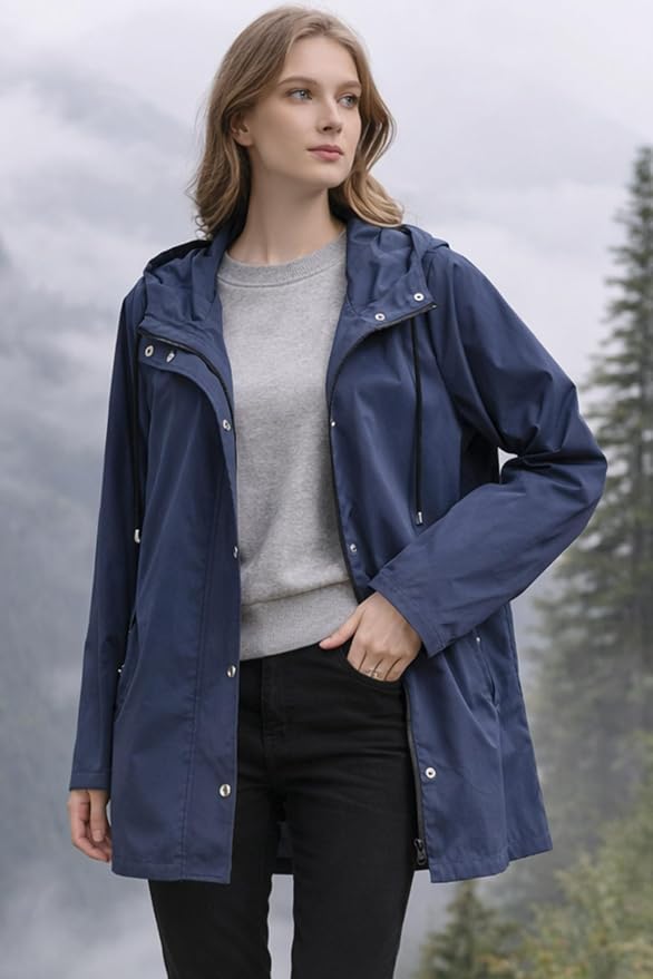 Waterproof Hooded Lightweight Rain Jacket