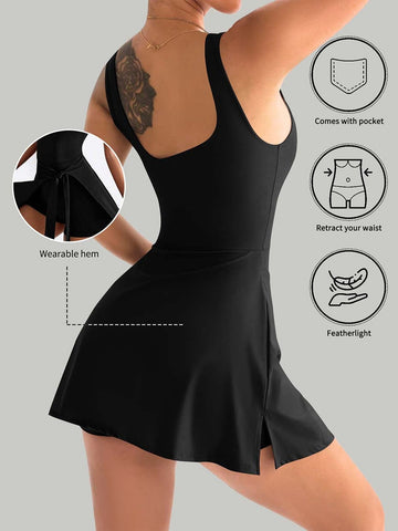 Seamless Tie Waist Tennis Dress