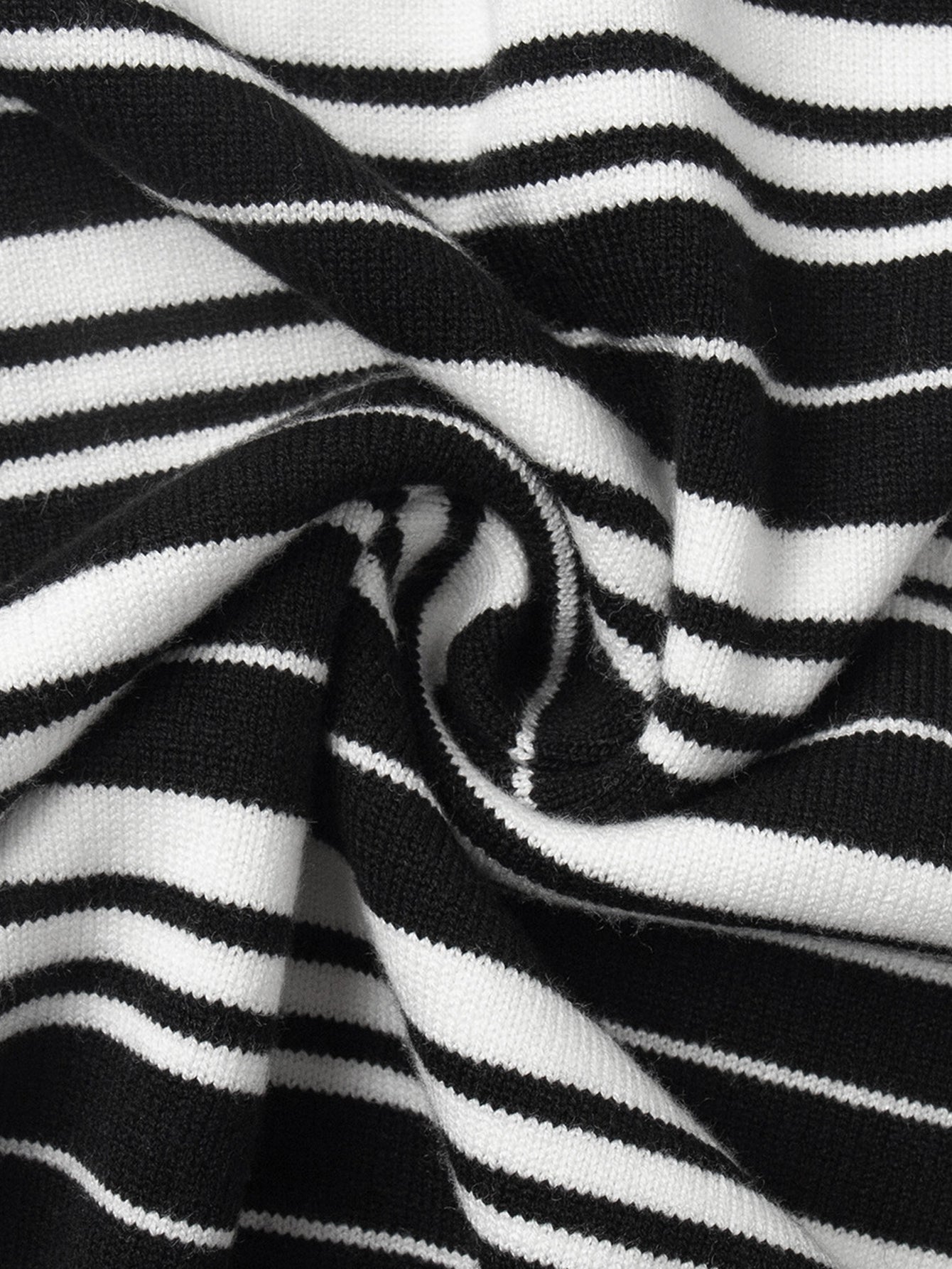 Oversized Striped Polo Collar Knit Sweater