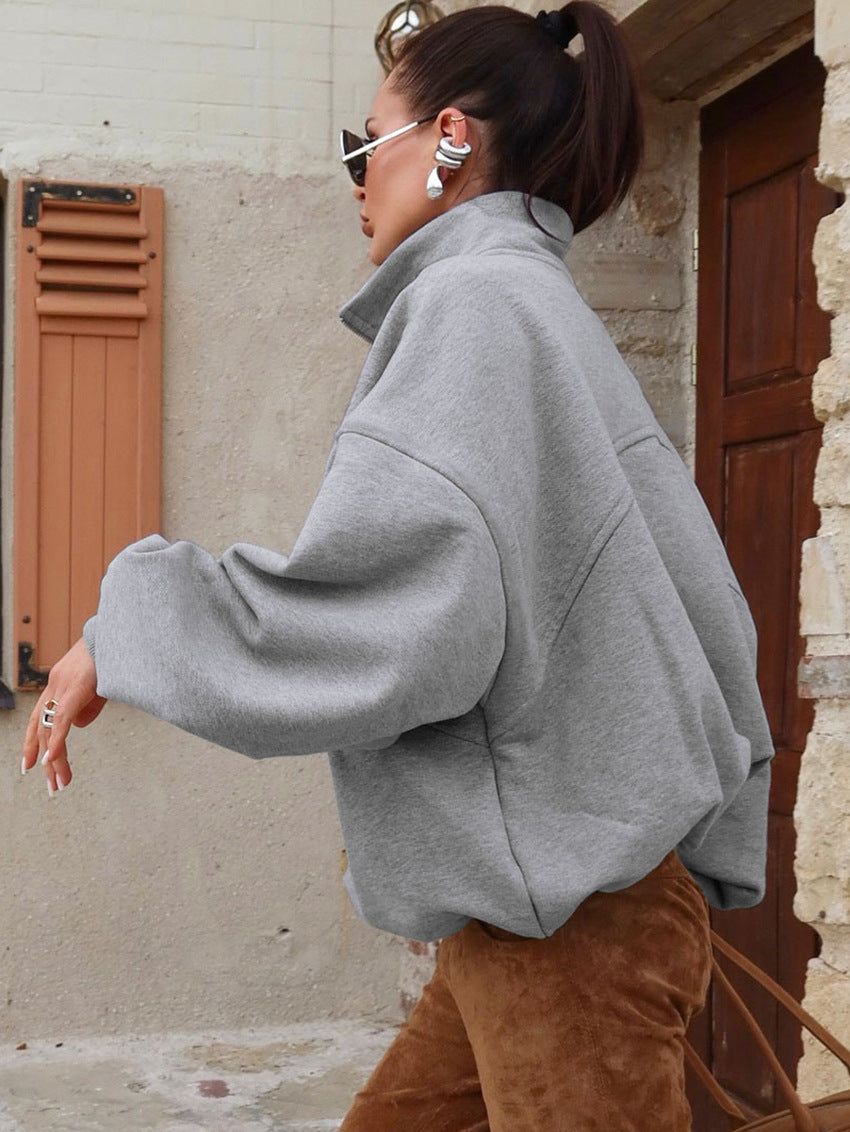 Oversized Half Zip Graphic Sweatshirt