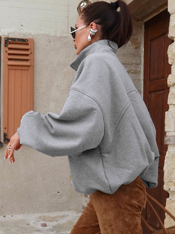 Oversized Half Zip Graphic Sweatshirt