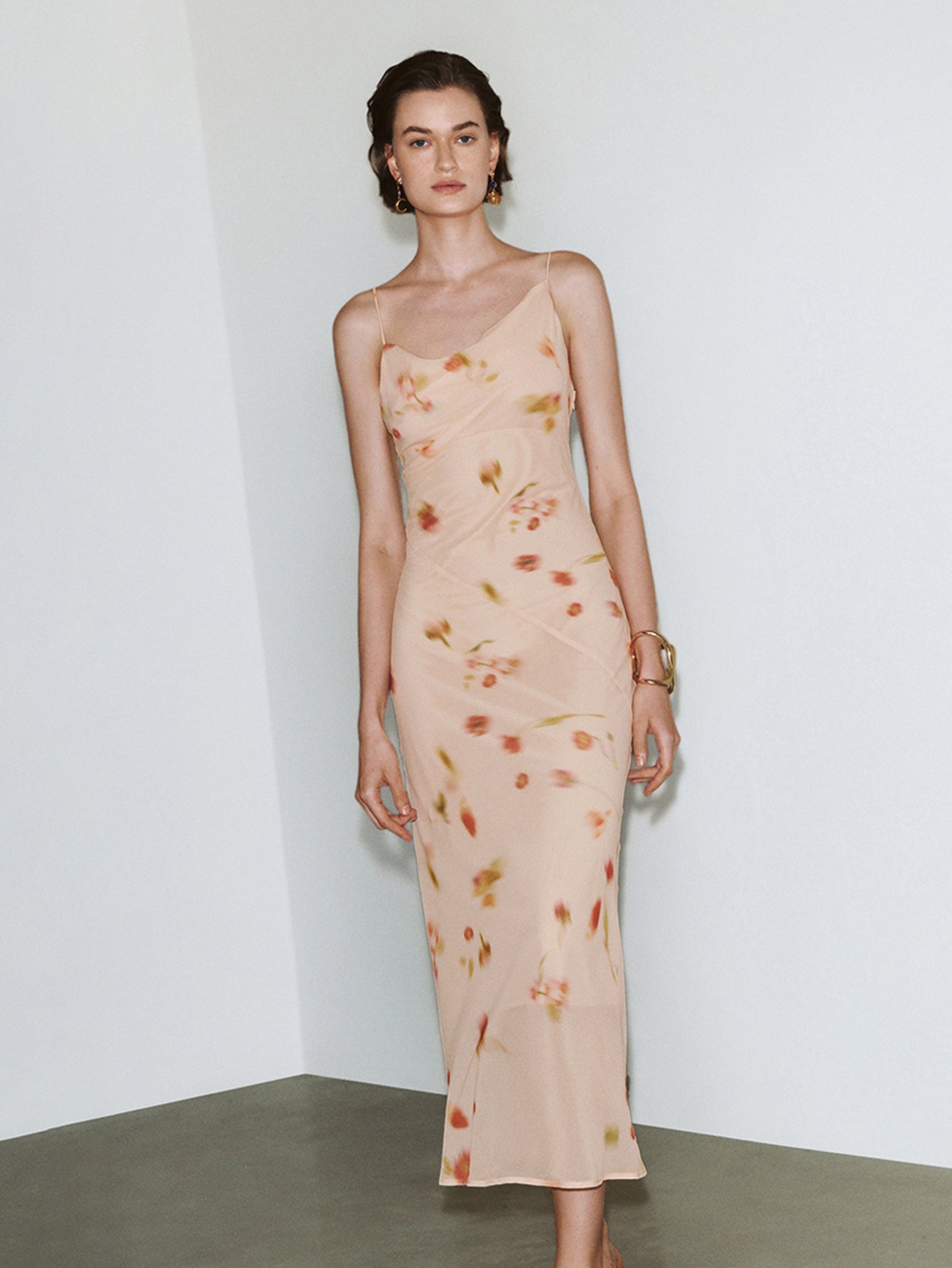 Urban Revivo Cami Skinny-Fit Dresses-Peach