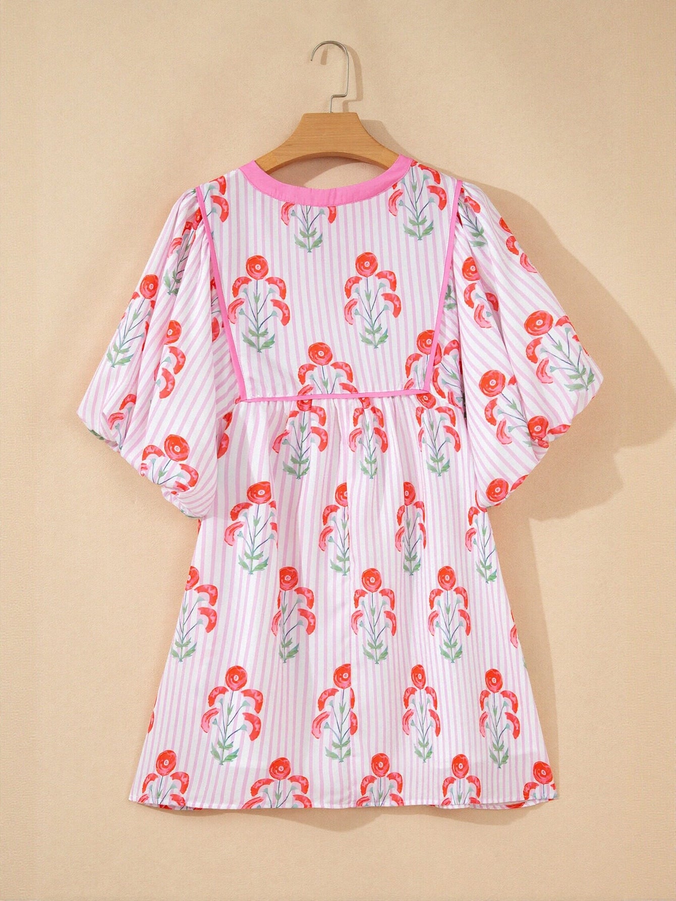 Floral Print Puff Sleeve Mini Dress