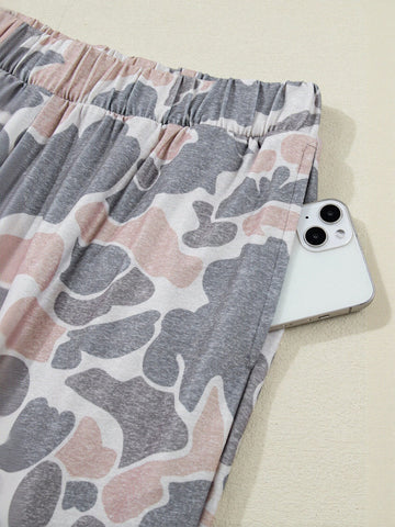 Comfy Camo Print Lounge Pants Set