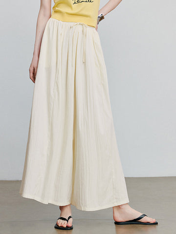 TOYOUTH Wide Leg Drawstring Waist Bohemian Pants