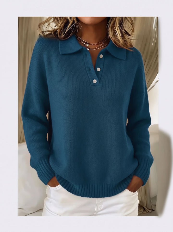 Cozy Button Up Knit Pullover Sweater