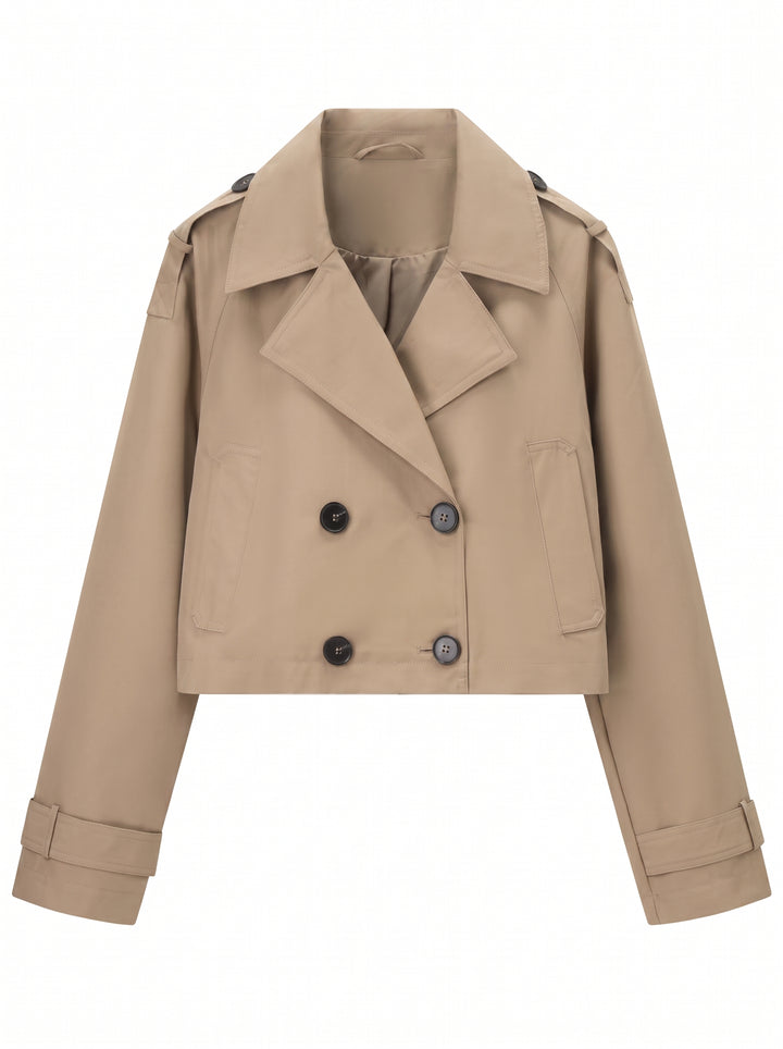 Double Breasted Cropped Trench Coat