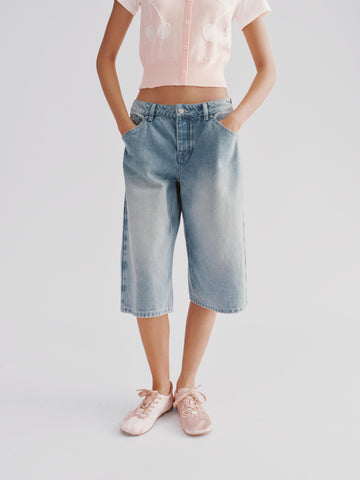 Cropped Barrel Leg Jeans