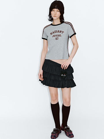 Tiered Ruffle A-Line Mini Skirts