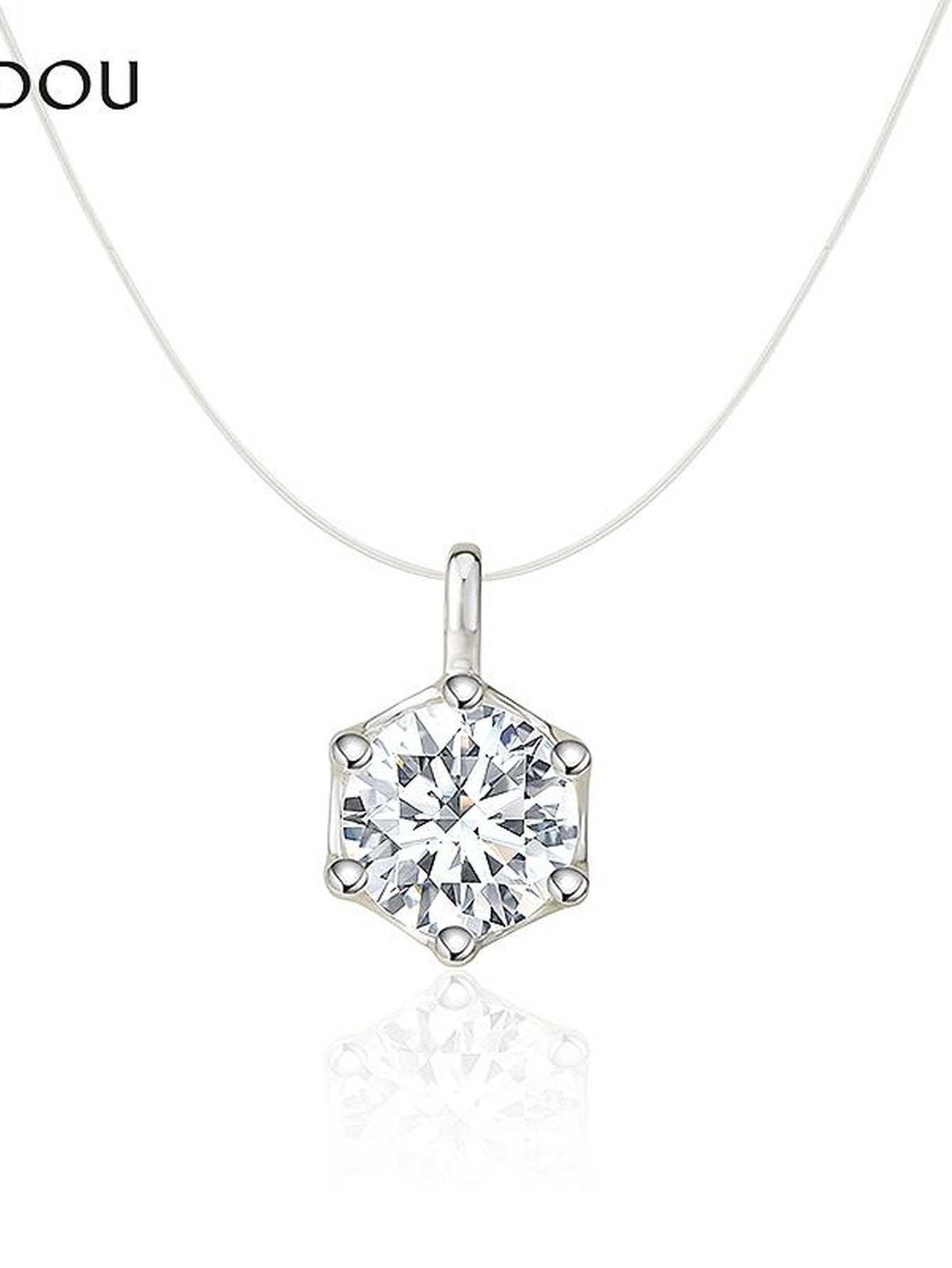 Minimalist Invisible Floating Diamond Necklace