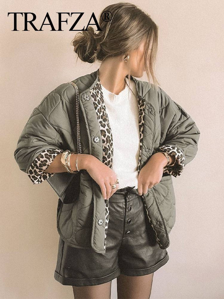 Quilted Button Down Bomber Jacket