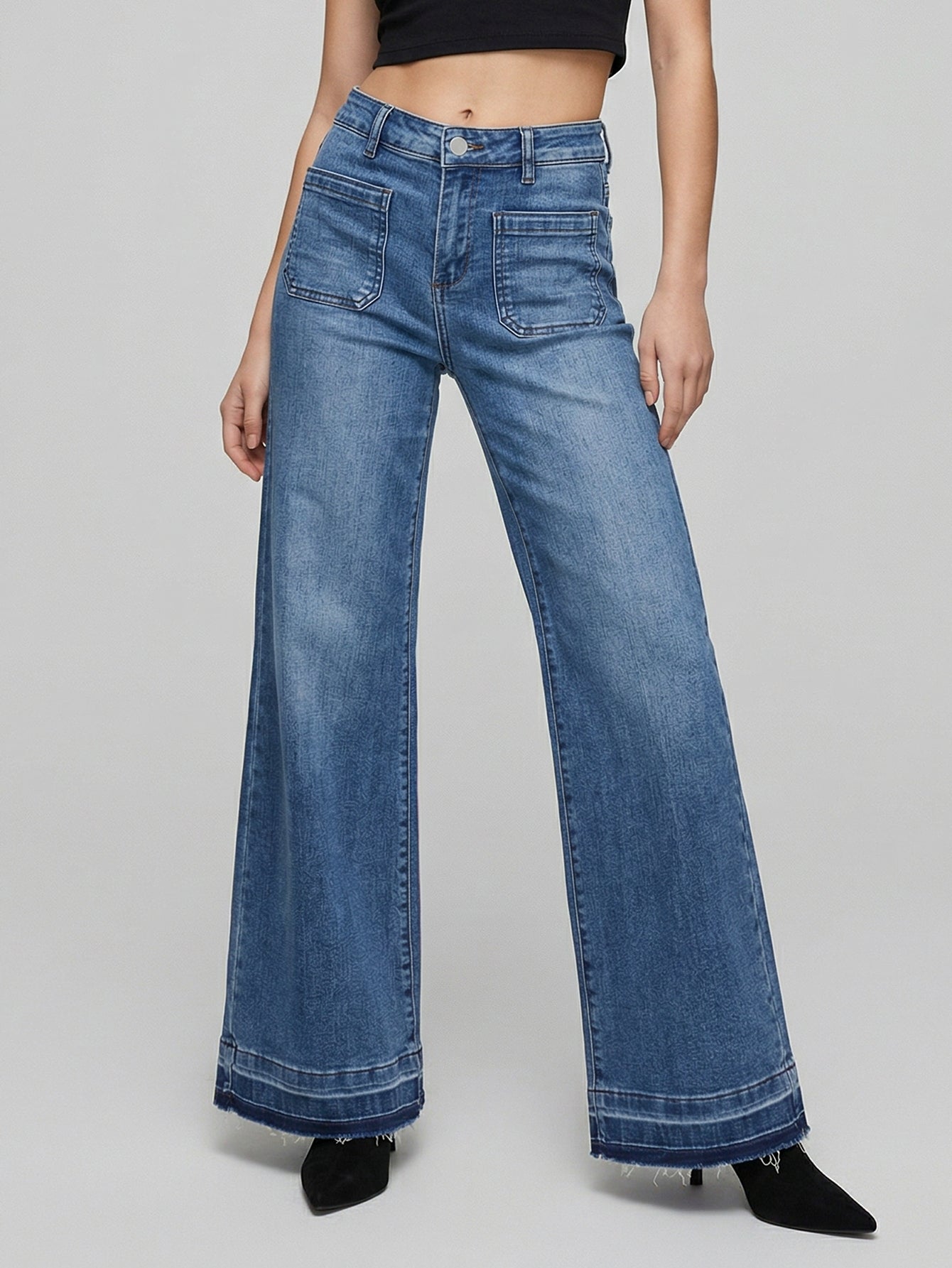Low Stretch High Rise Flared Jeans
