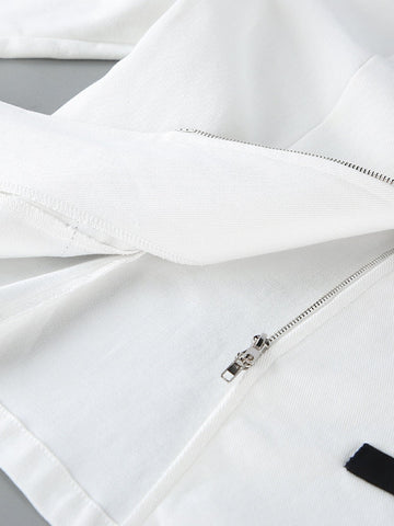 Tailored Contrast Collar Zip Up Jacket