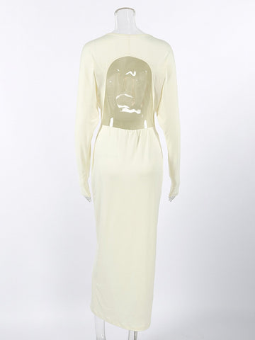 Elegant Long Sleeve Bodycon Midi Dress