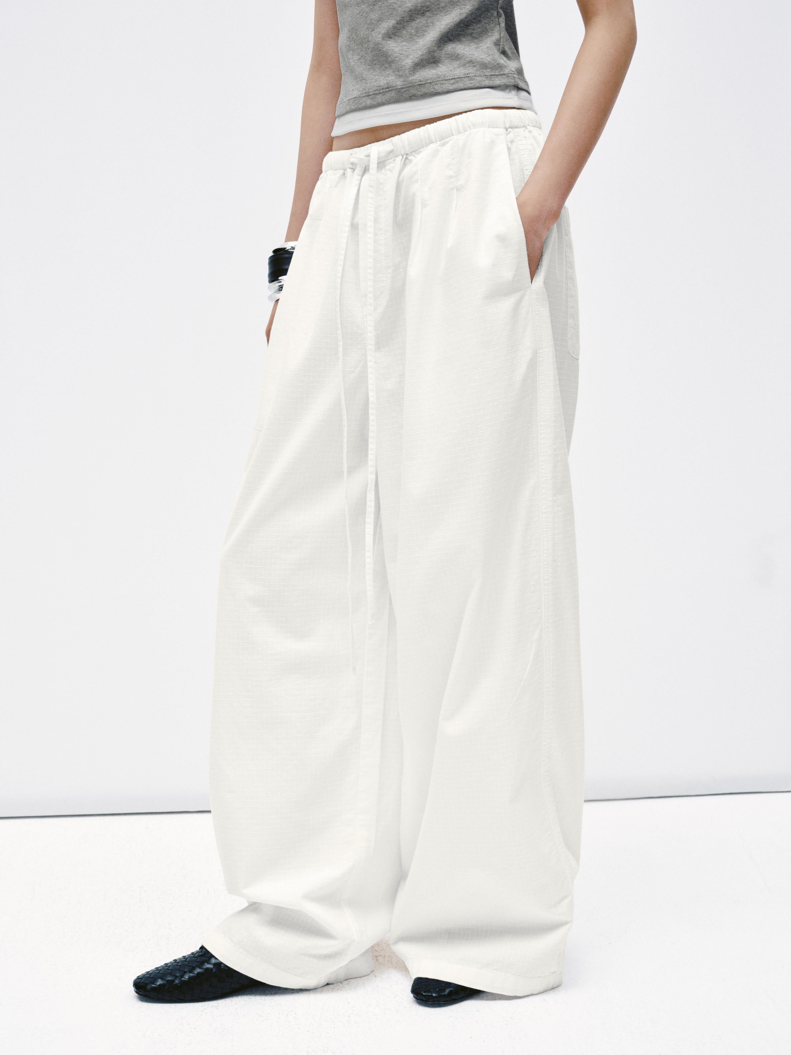 Drawstring Wide Leg Jeans