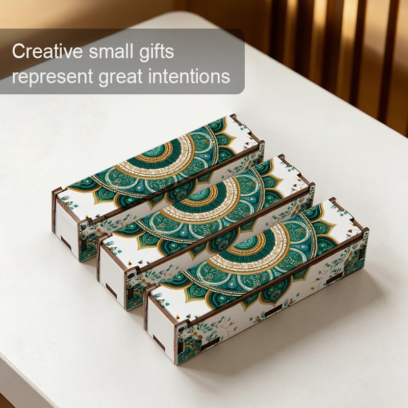 Teal and Gold Mandala Pattern Storage Box