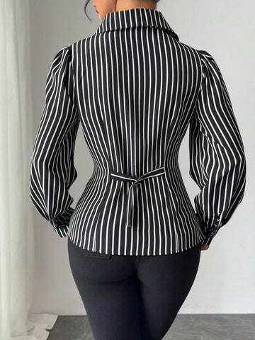 Slim Fit Striped Button Down Shirt