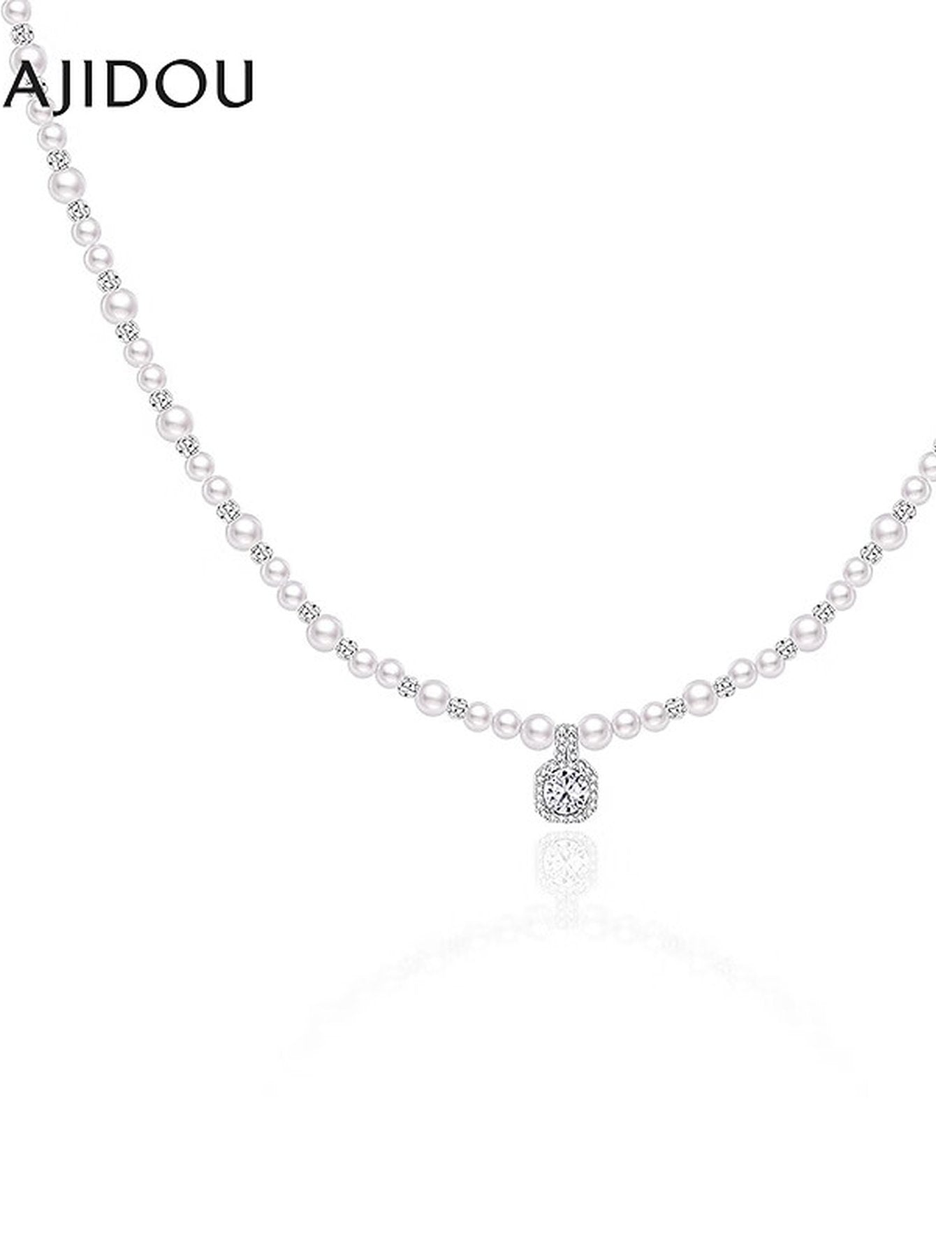 Elegant Dainty Pearl Crystal Necklace