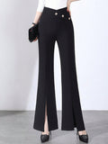 High Waisted Split Hem Trousers