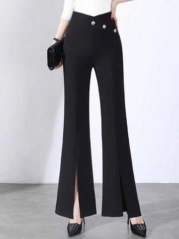 High Waisted Split Hem Trousers