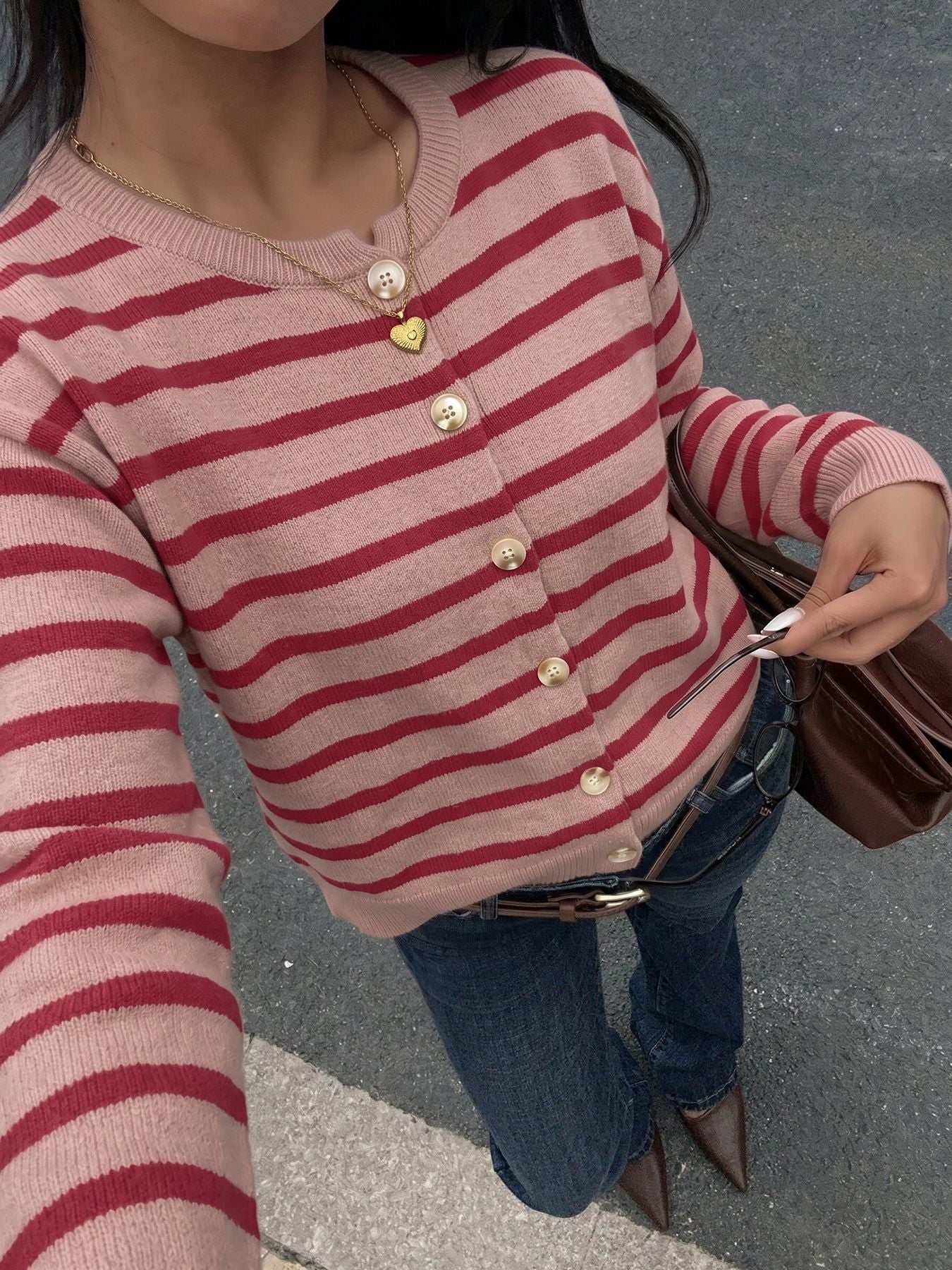 Cozy Striped Button Down Cardigan