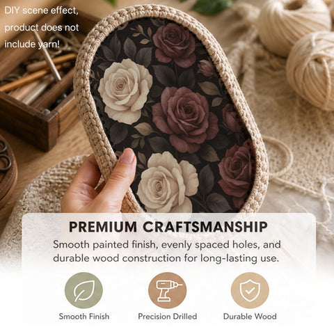 Vintage Rose Floral Pattern Crochet Basket Base