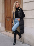 Hooded Long Puffer Vest Jacket