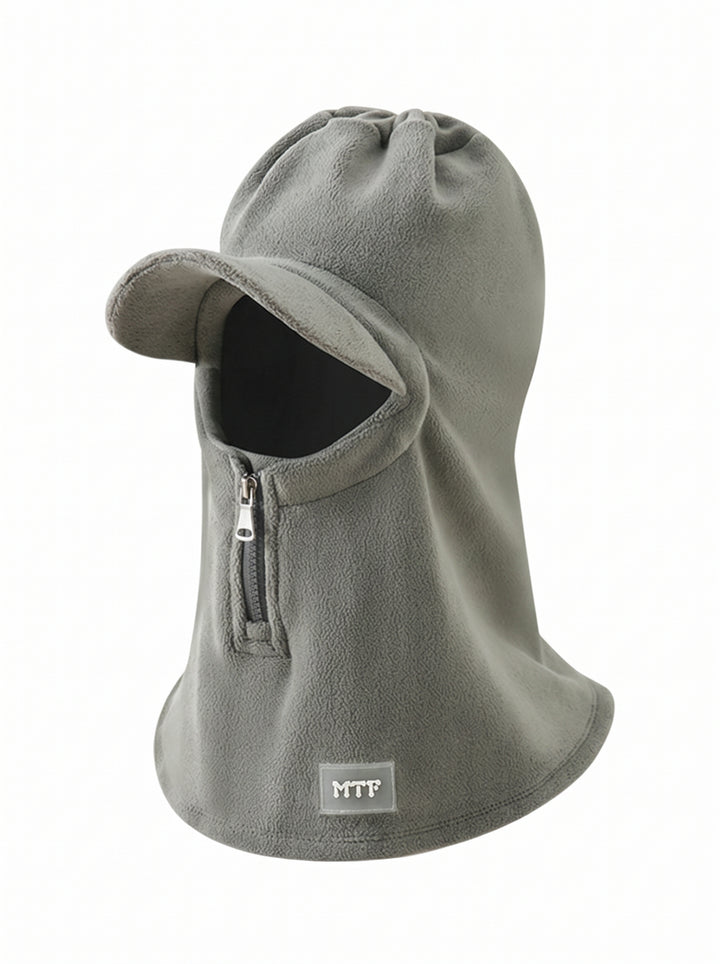 Thermal Fleece Zipper Balaclava Hat