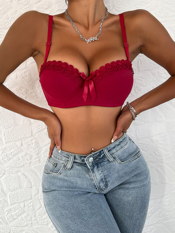 Push Up Lace Balconette Bra