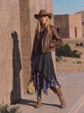 Classic Brown Cropped Faux Leather Jacket