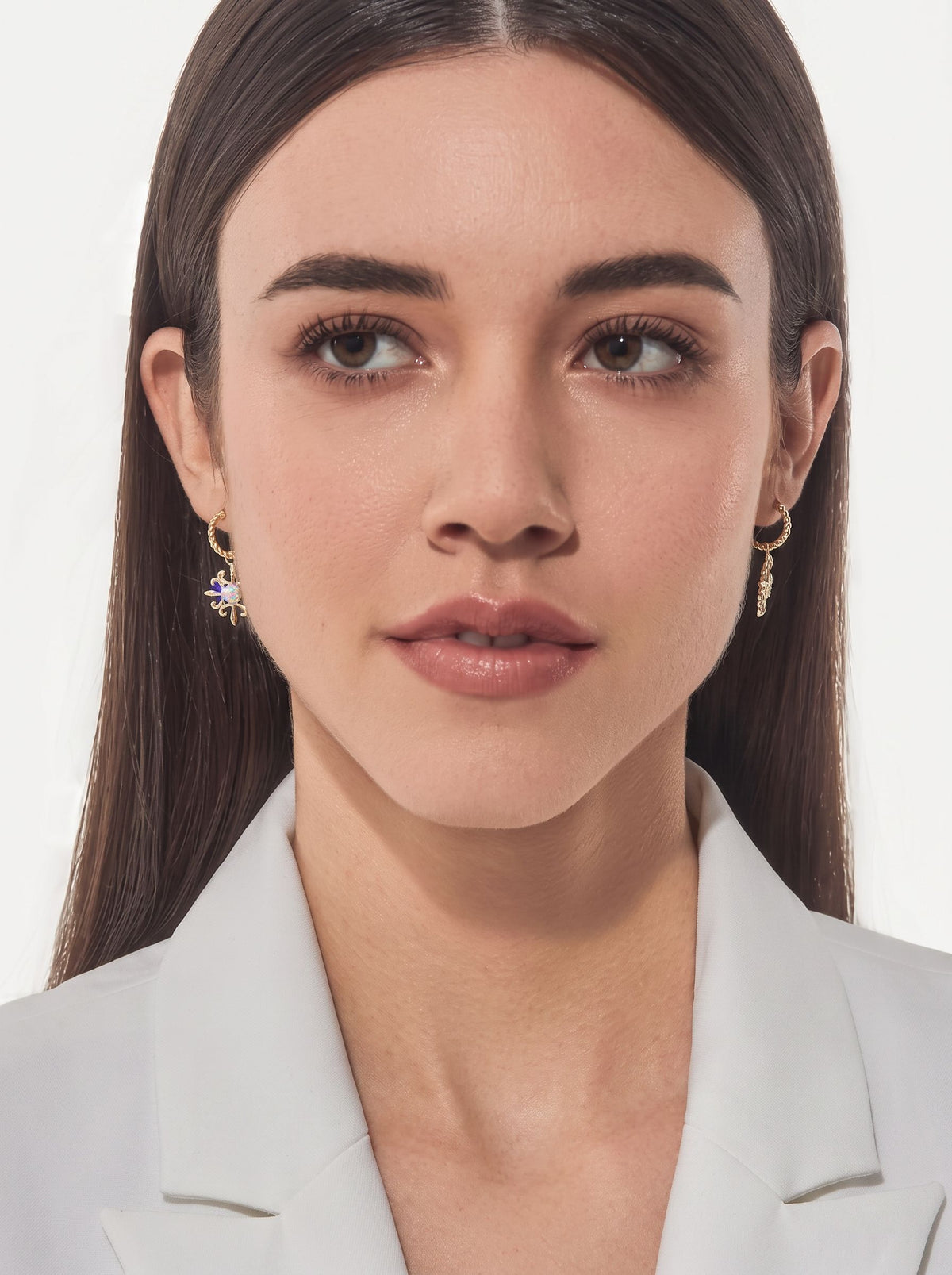 Vintage Twisted Gold Hoop Dangle Earrings