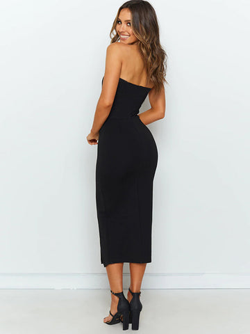 Halter Neck Bodycon Midi Dress