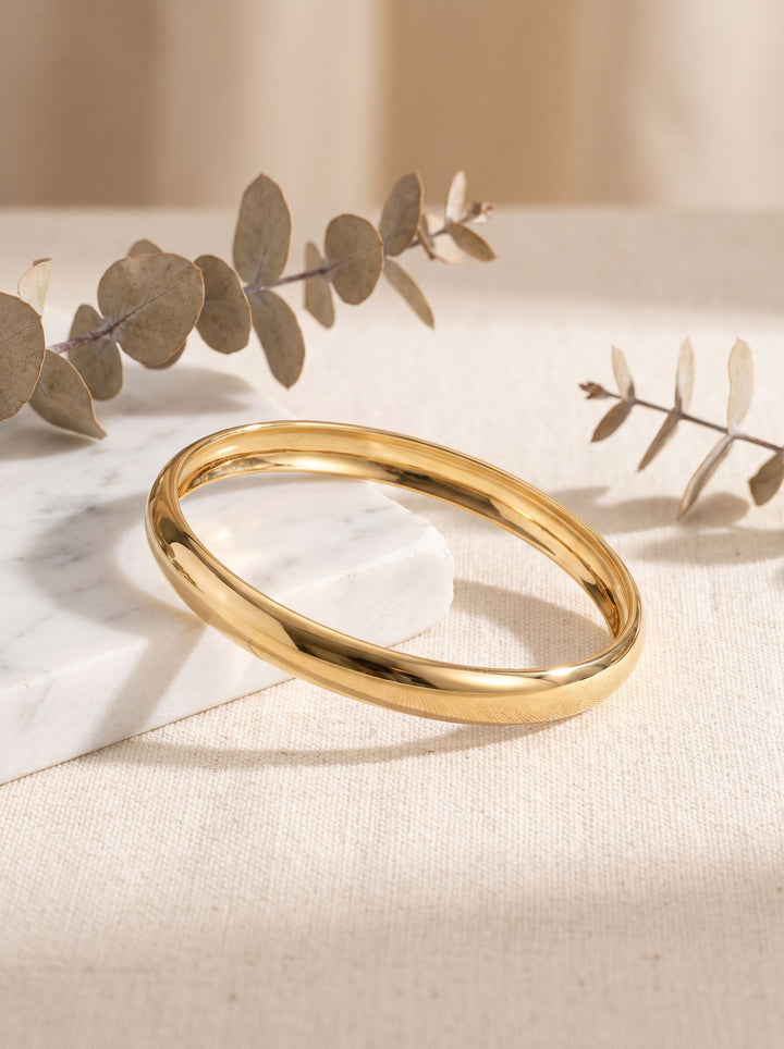 Minimalist Gold Plated Bangle Bracelet