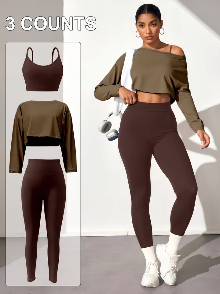 Seamless Crop Top Legging Workout 2 Piece Set