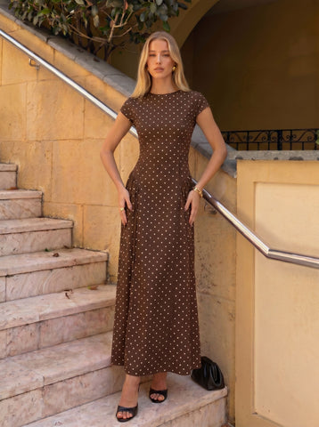 Polka Dot Sleeveless Midi Dress