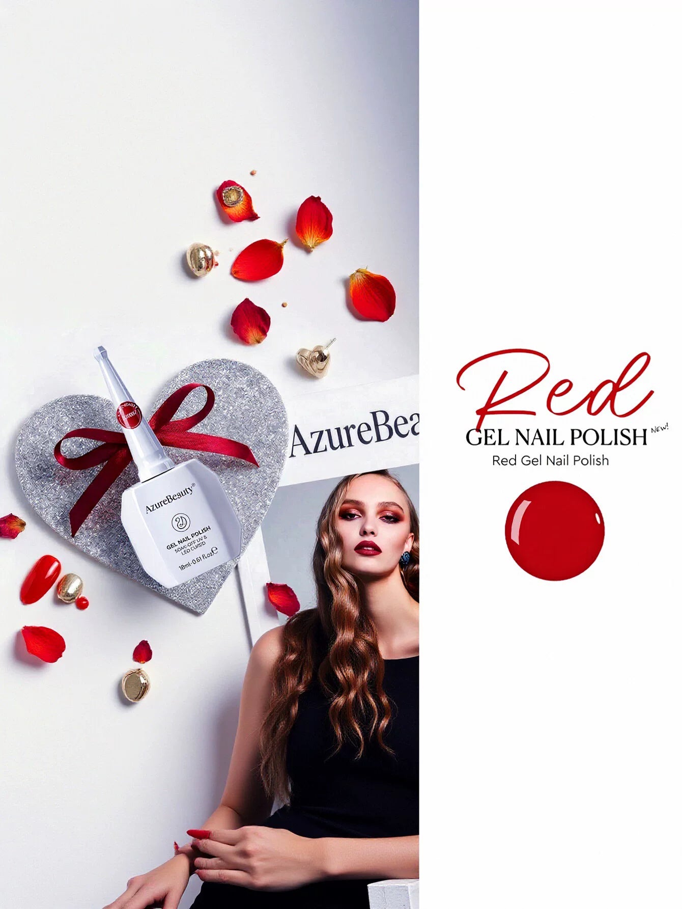 Glossy Vibrant Red Gel Nail Polish