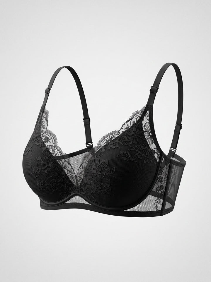 Floral Lace Padded Push Up Bra