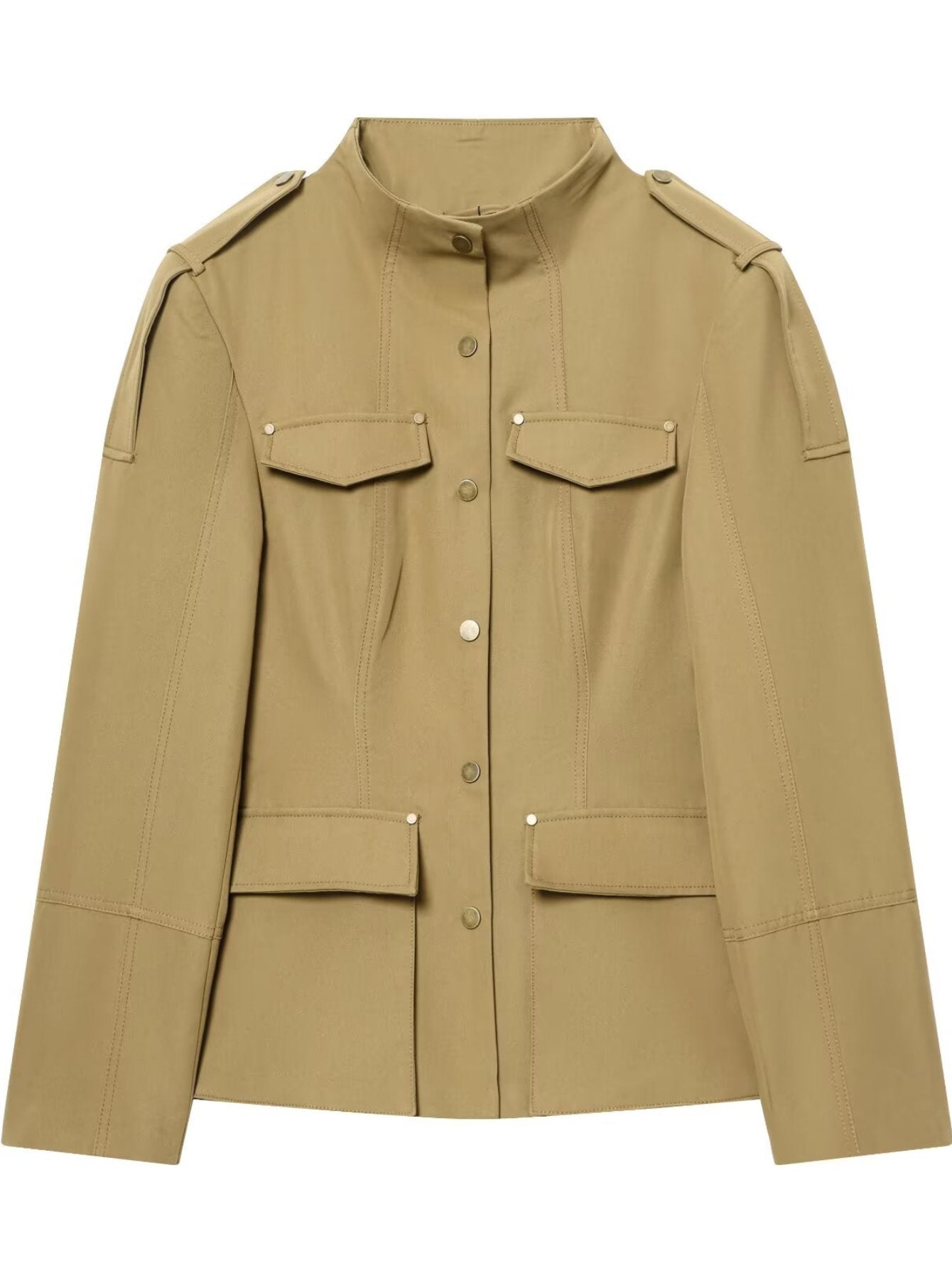 Tailored Military Style Utility Trench Jacket