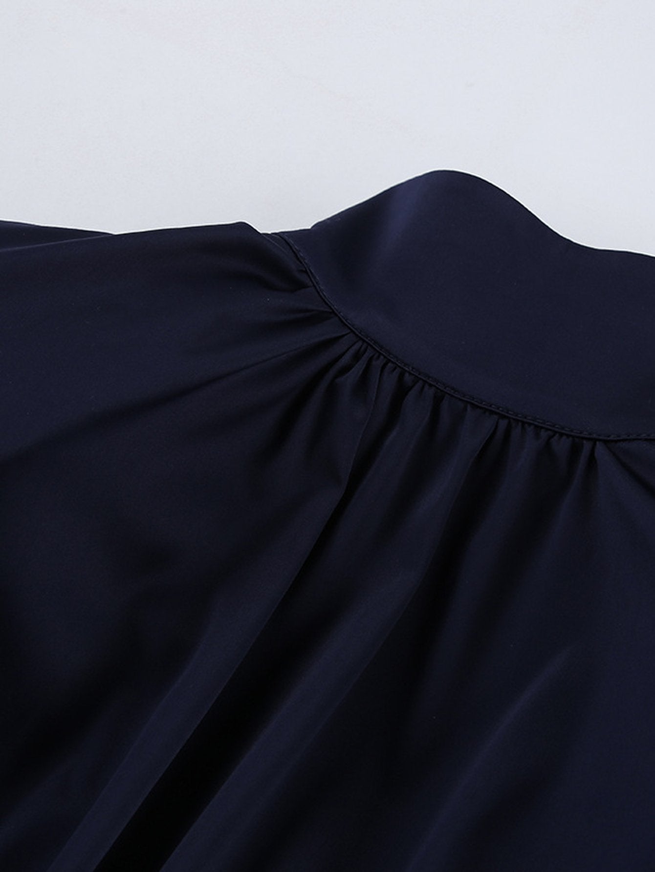 Padded Shoulder Ruched Mini Dress