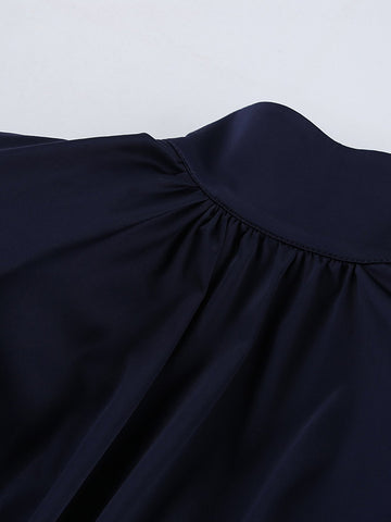Padded Shoulder Ruched Mini Dress
