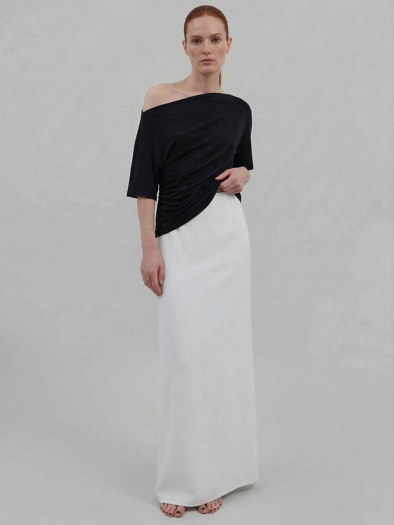 One Shoulder Short Length Blouse