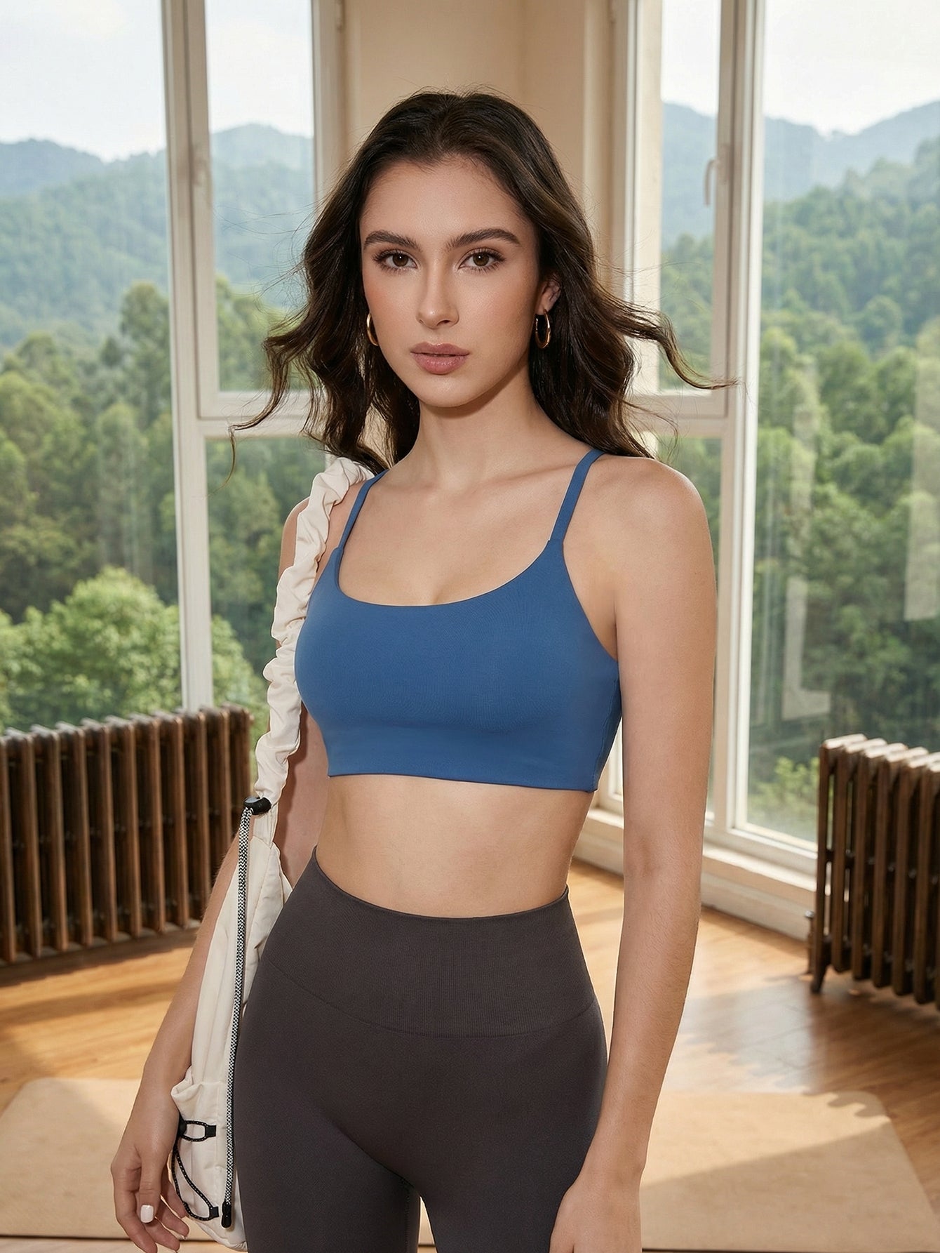 U Neck Stretchy Minimalist Yoga Vest-Multicolor