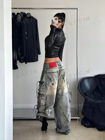 Cropped Faux Leather Zip Jacket
