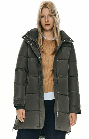 Hooded Quilted Long Puffer Jacket