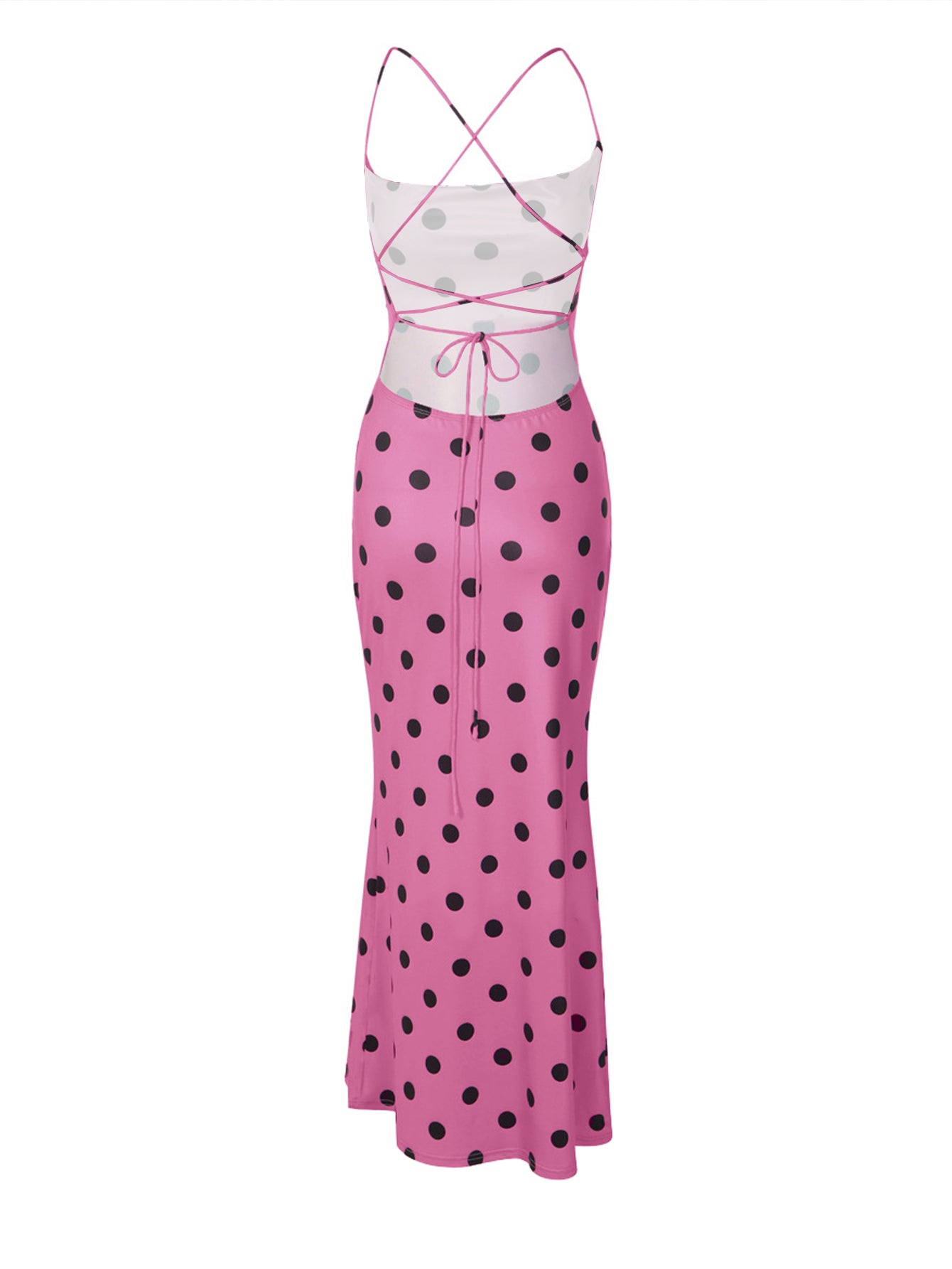 Polka Dot Cowl Neck Midi Dress